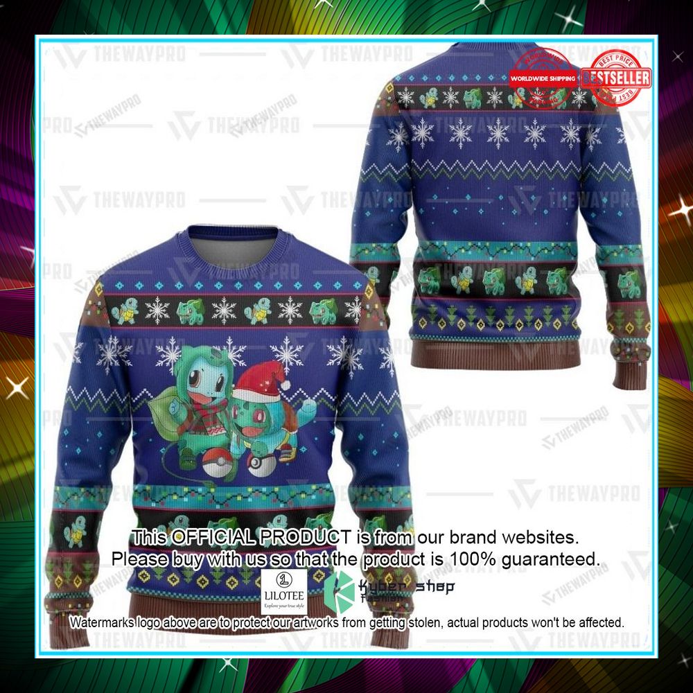 bulbasaur squirtle christmas sweater 2 843