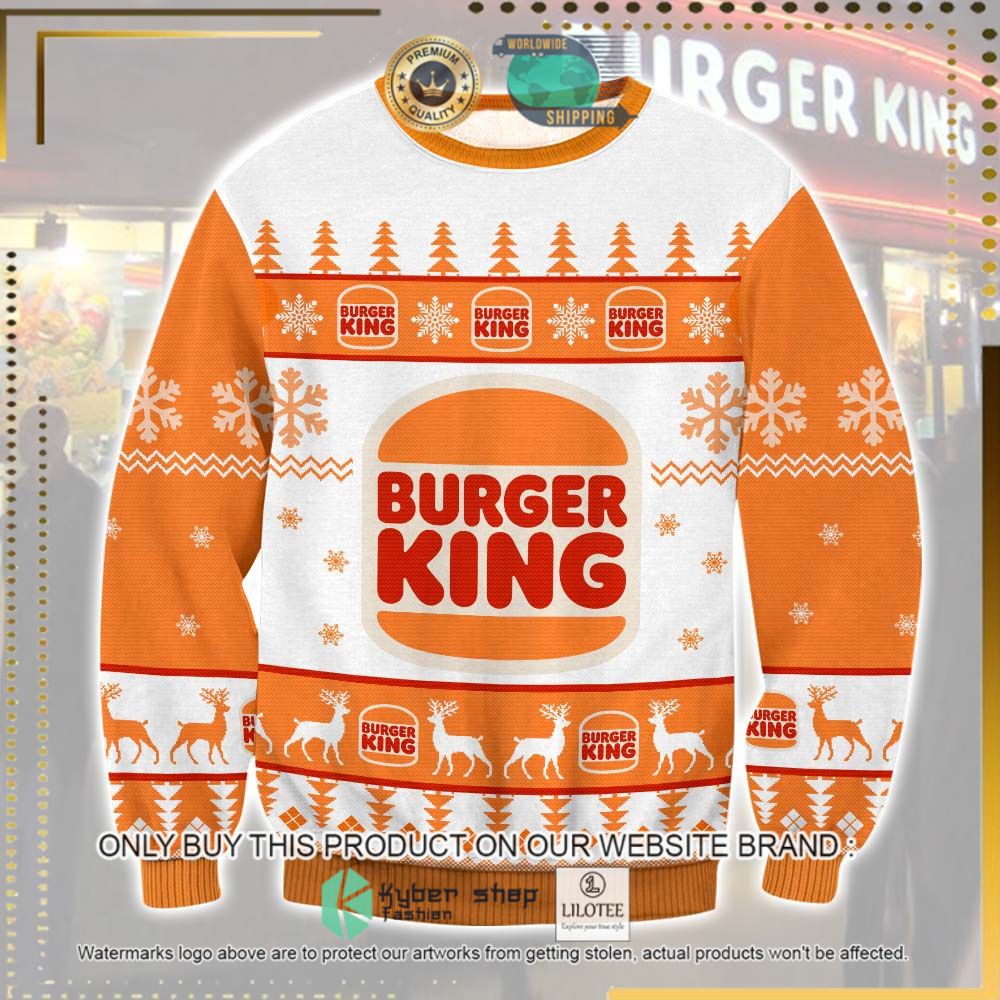 burger king orange white ugly sweater 1 61324