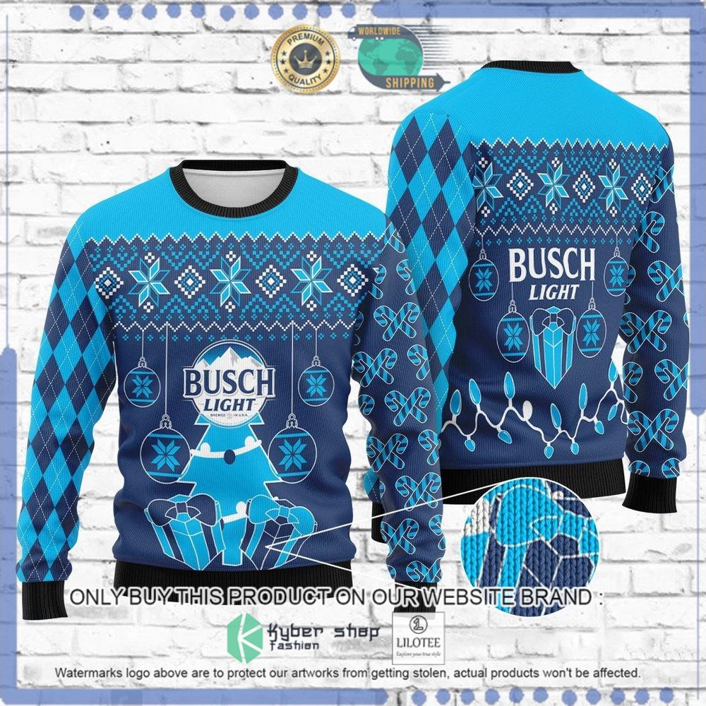 busch beer blue color christmas sweater 1 65951