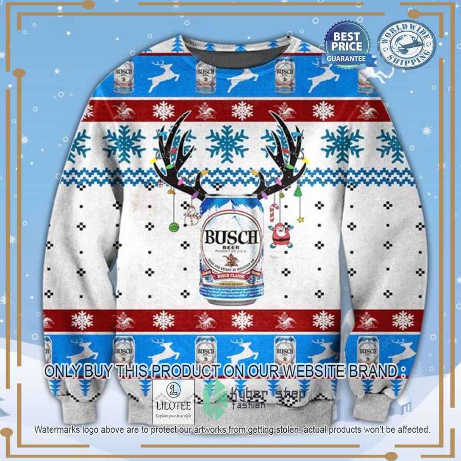 Busch Beer white Ugly Christmas Sweater - LIMITED EDITION 3