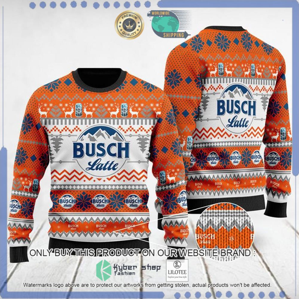 busch latte orange white christmas sweater 1 71381