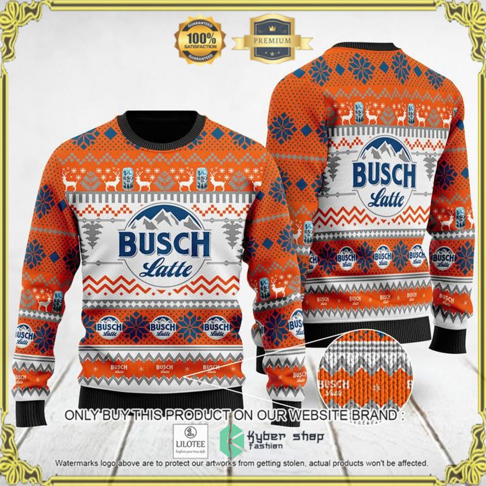 busch latte orange white christmas sweater 1 80553