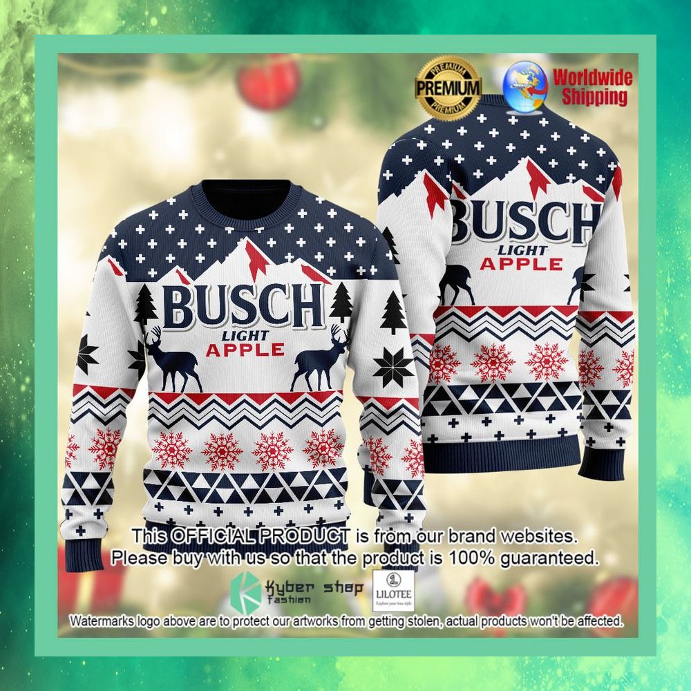 busch light apple christmas sweater 1 18