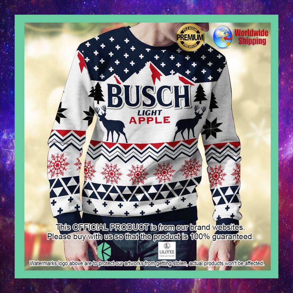 busch light apple christmas sweater 1 313