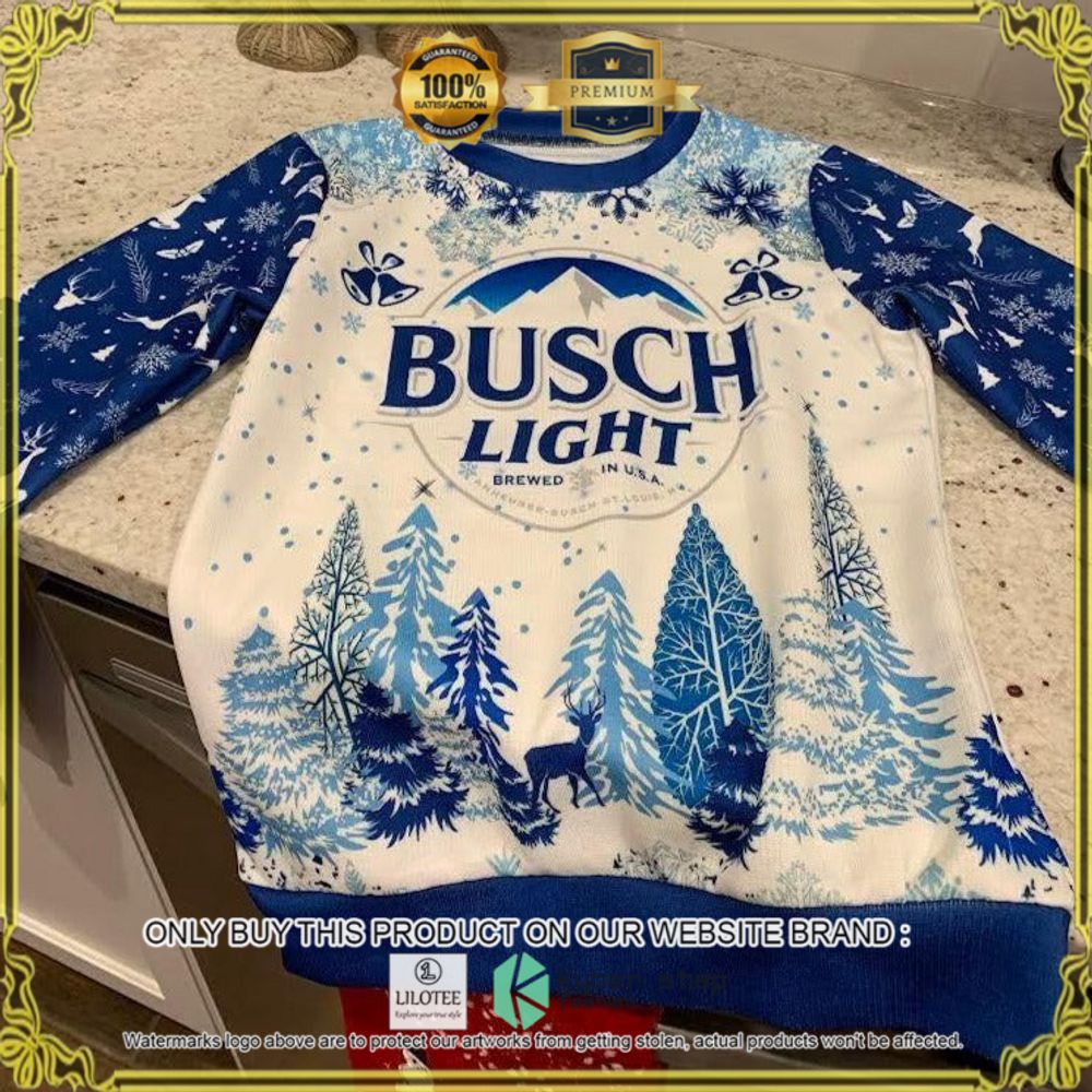 busch light beer blue white color christmas sweater 1 76847