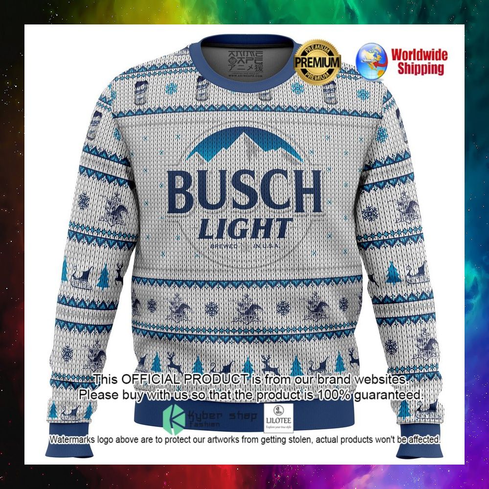busch light beer white blue christmas sweater 1 720
