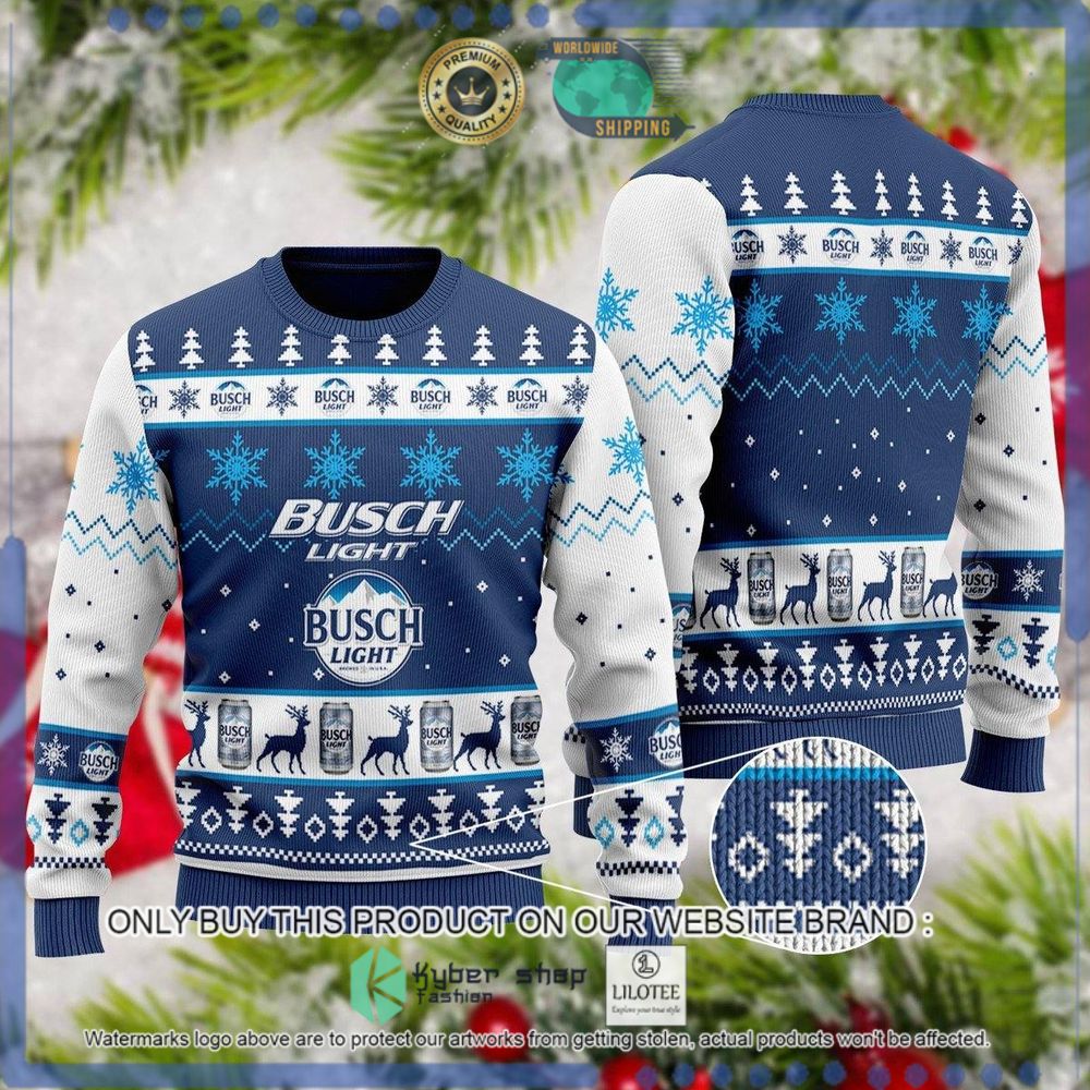 busch light blue white christmas sweater 1 39265