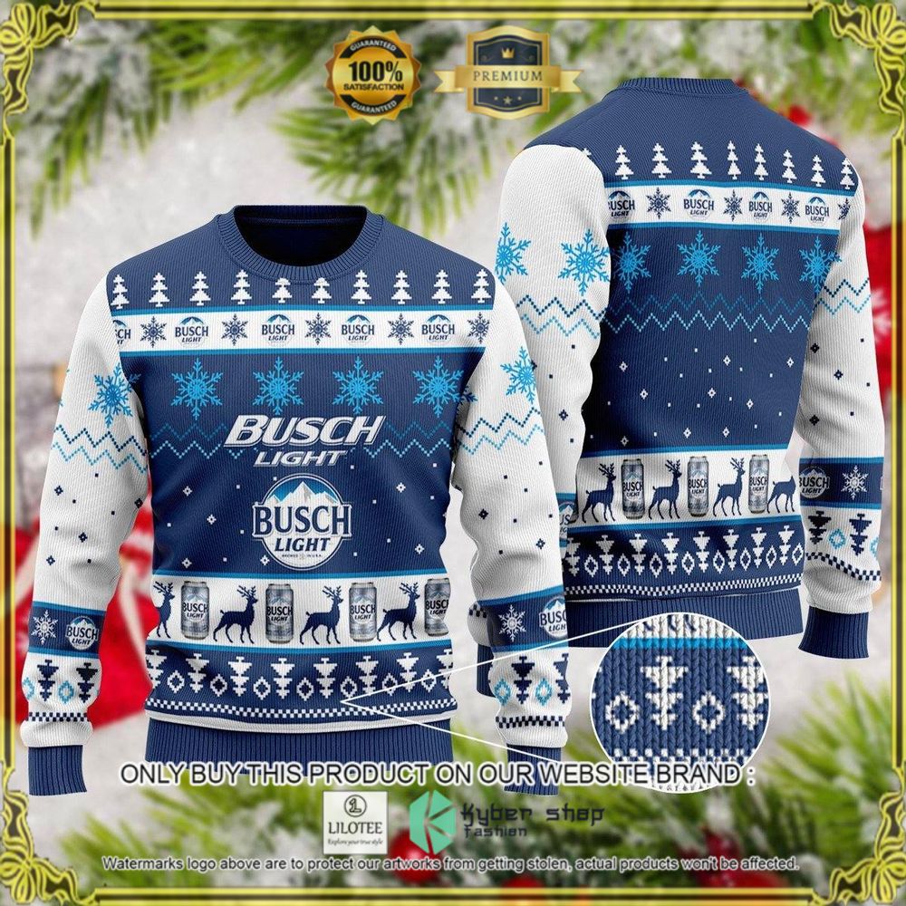 busch light blue white christmas sweater 1 96059
