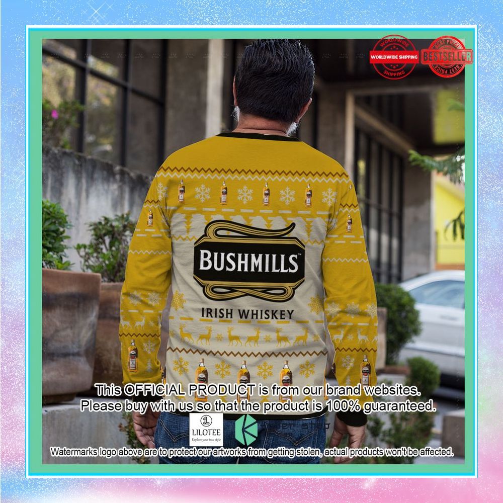 bushmills irish whiskey yellow chirstmas sweater 2 284