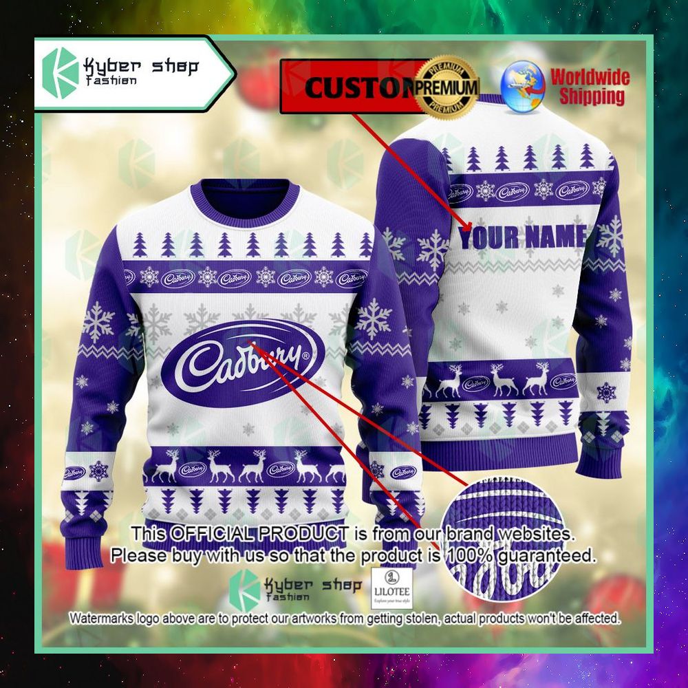 cadbury custom name christmas sweater 1 235