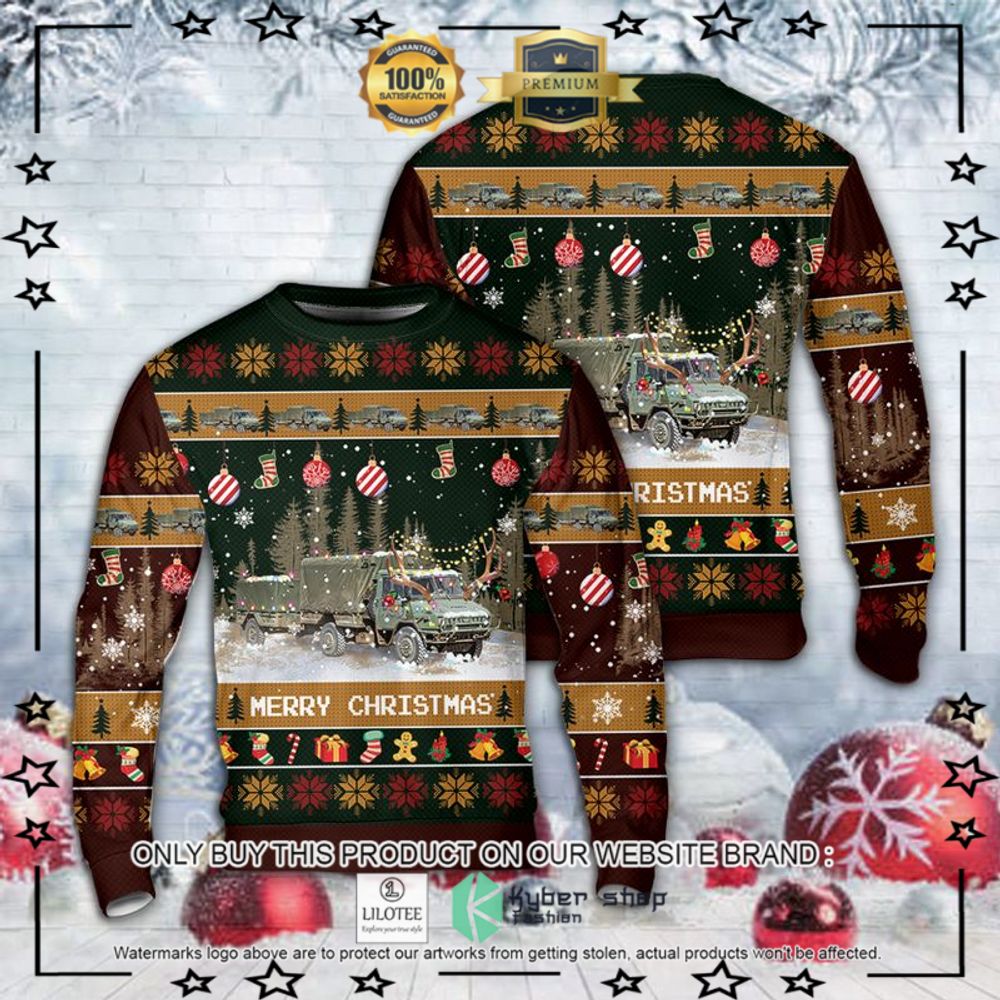 canadian army light support vehicle wheeled lsvw christmas sweater 1 85946
