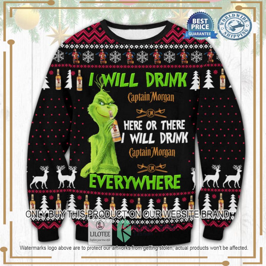Captain Morgan Grinch Ugly Christmas Sweater - LIMITED EDITION 2