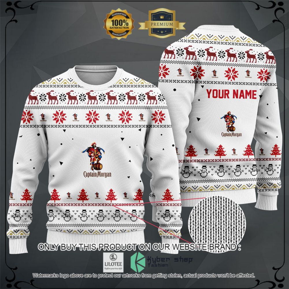 captain morgan your name white christmas sweater hoodie sweater 1 78945