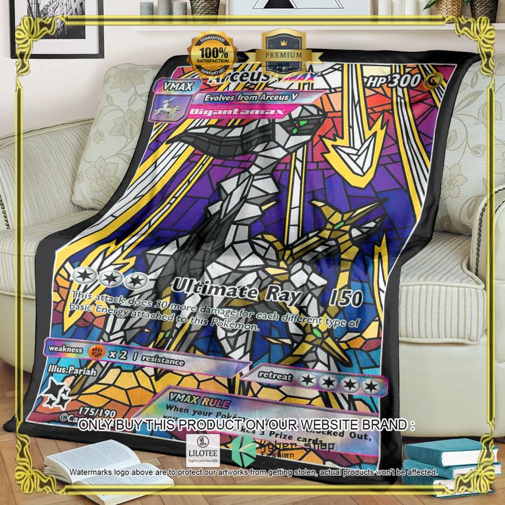 Card Arceus Hybrid Vmax Stain Glass Anime Pokemon Blanket - LIMITED EDITION 9