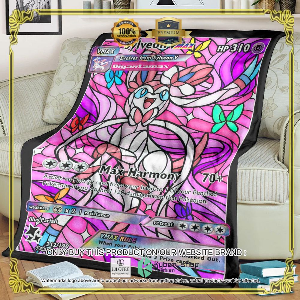 Card Sylveon Hybrid Vmax Stain Glass Anime Pokemon Blanket - LIMITED EDITION 8