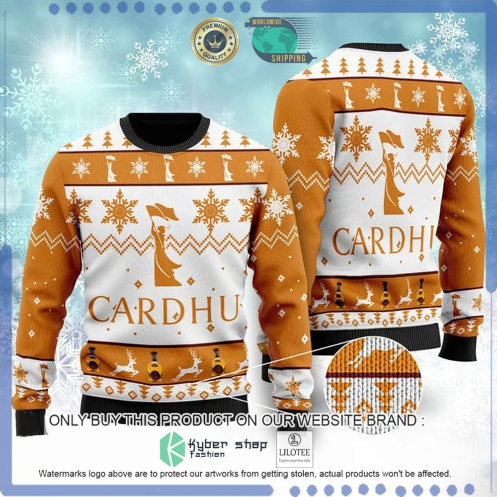 cardhu whiskey white orange christmas sweater 1 89098