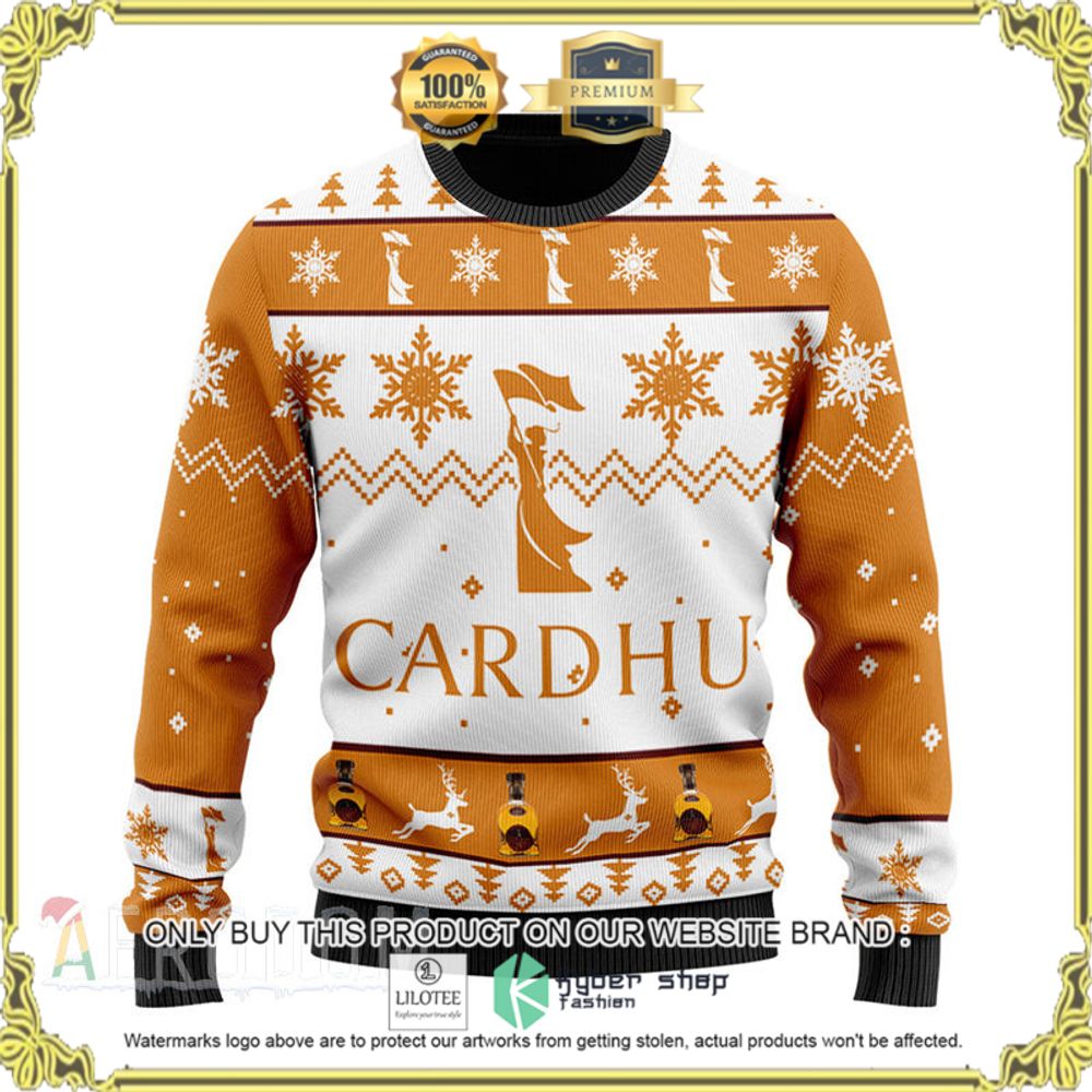 cardhu whiskey your name orange white christmas sweater 1 54573