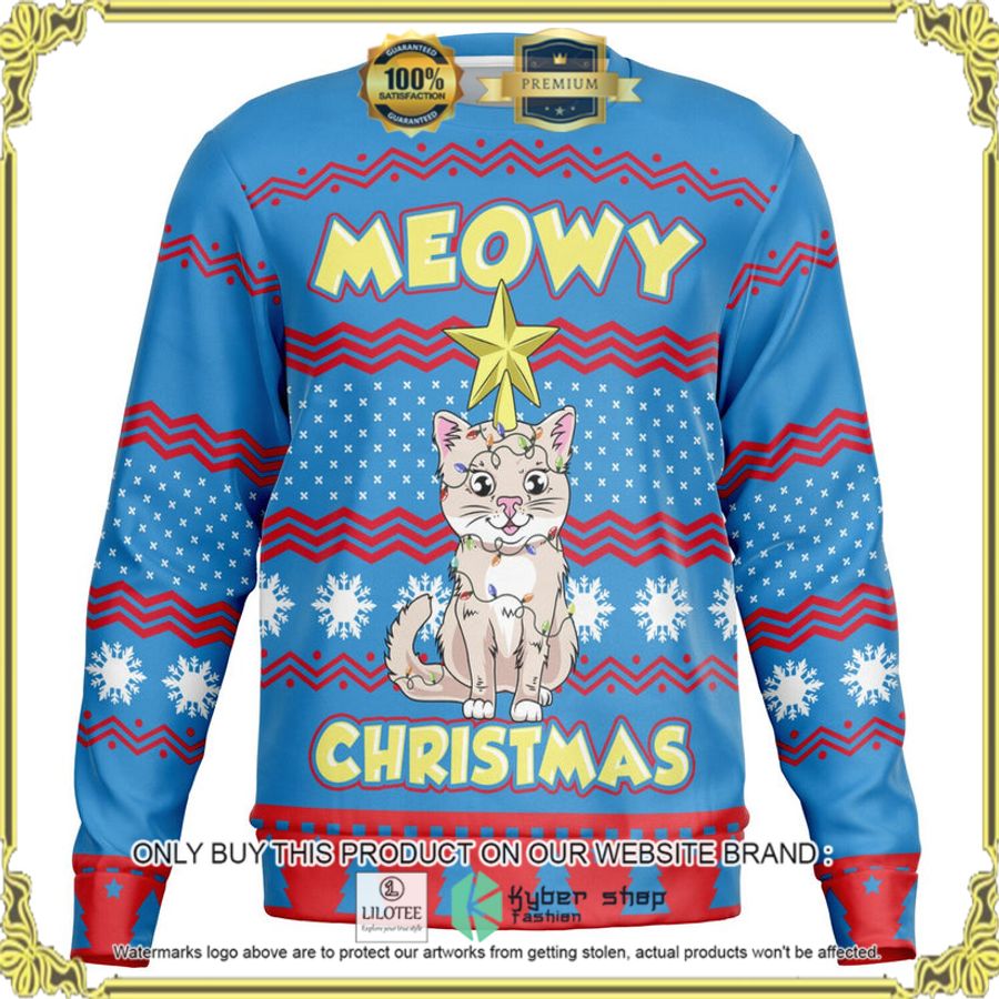 cat meowy christmas sweater 1 40487
