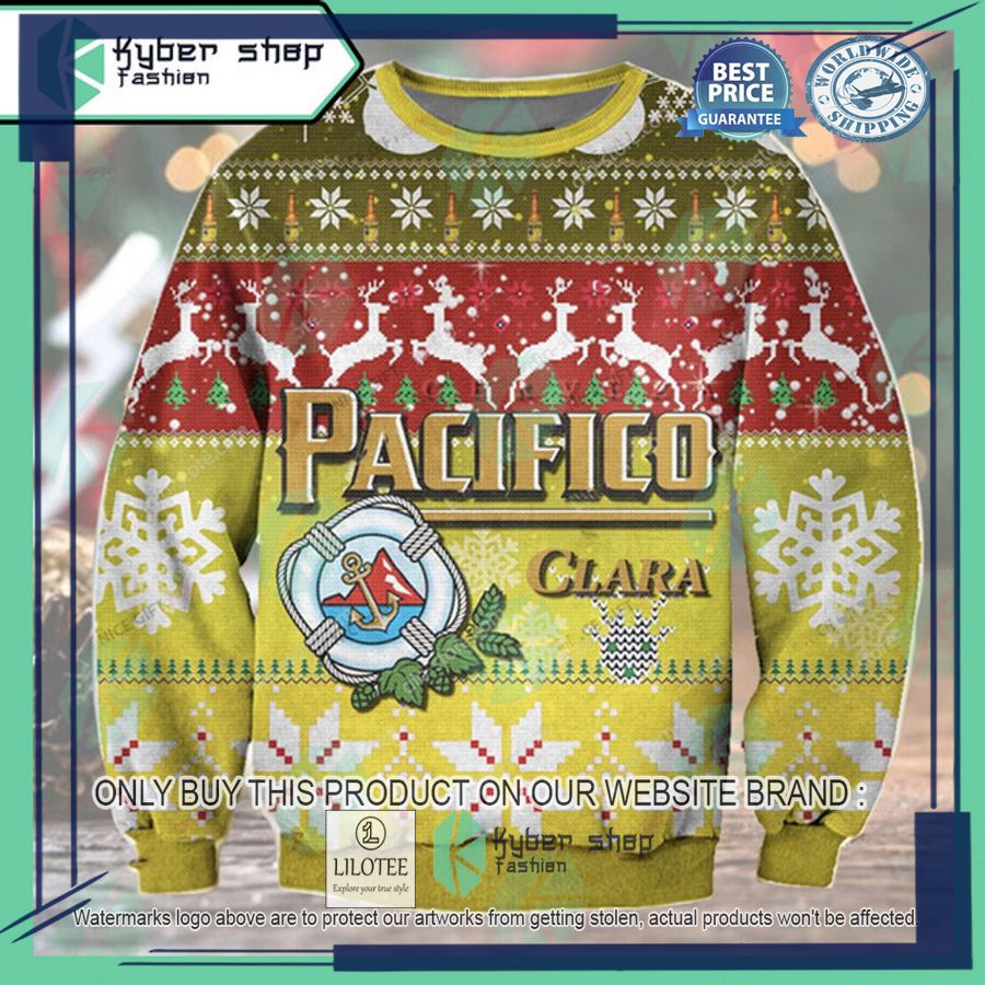 cerveza pacifico clara ugly christmas sweater 1 2534