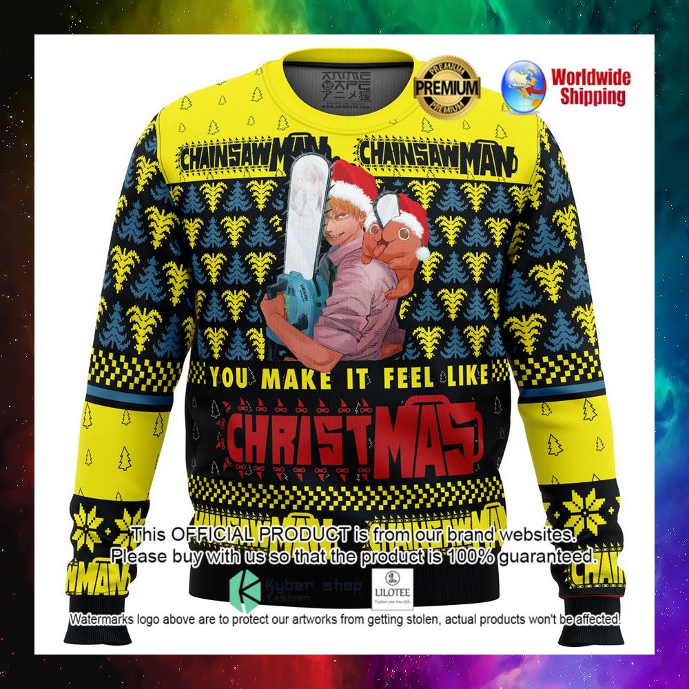 chainsaw man you make it feel like christmas sweater 1 309