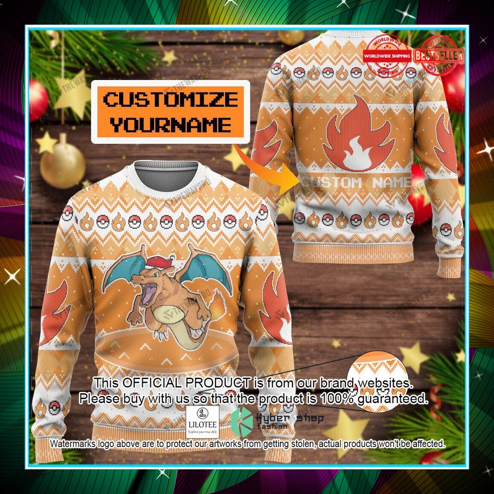 charizard custom name christmas sweater 1 269