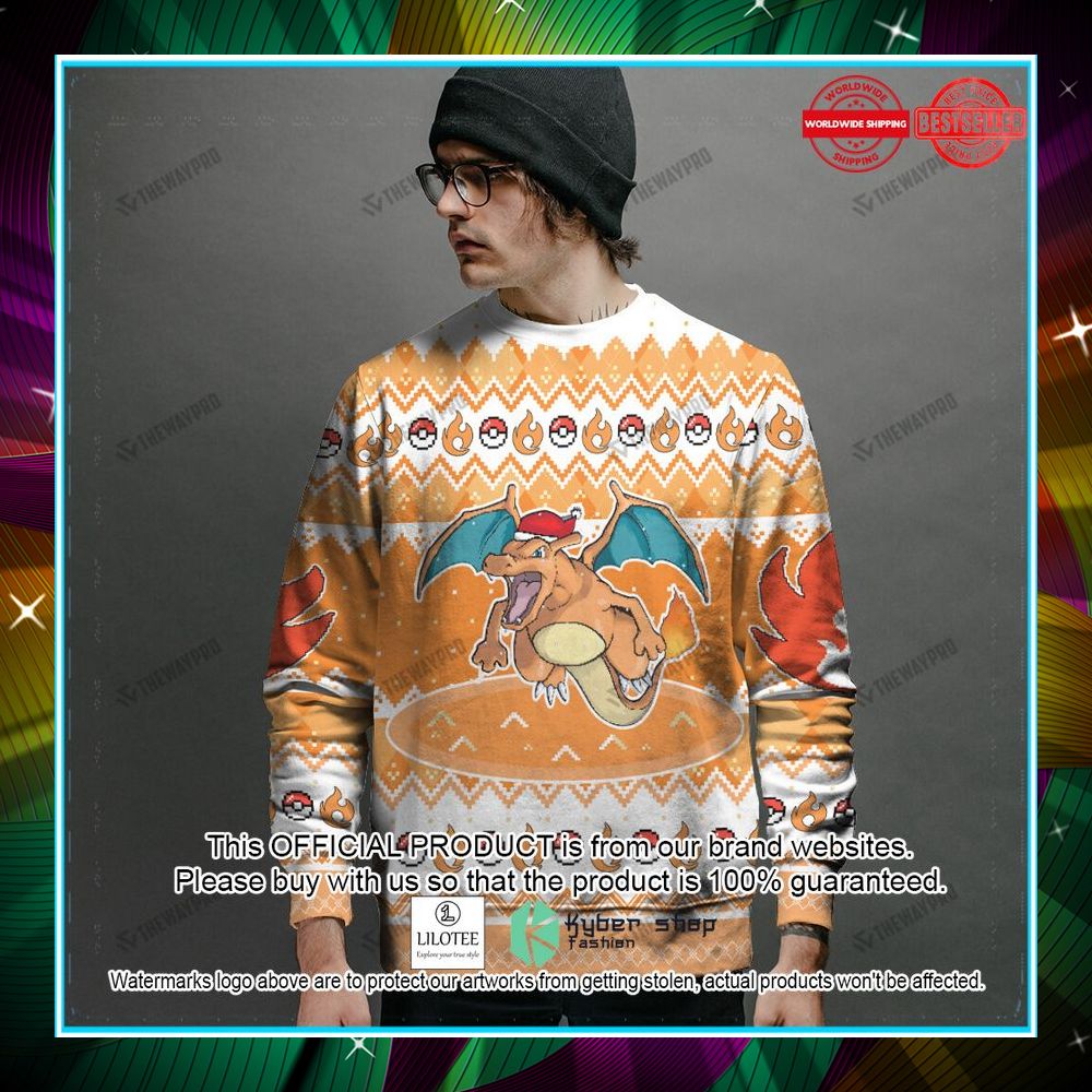 charizard custom name christmas sweater 2 991