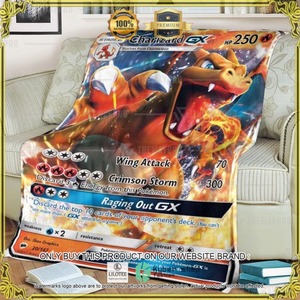 Charizard-GX Custom Pokemon Soft Blanket - LIMITED EDITION 9