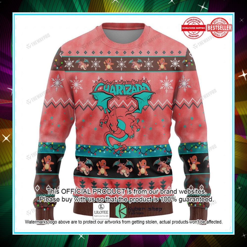 charizard pink christmas sweater 1 326