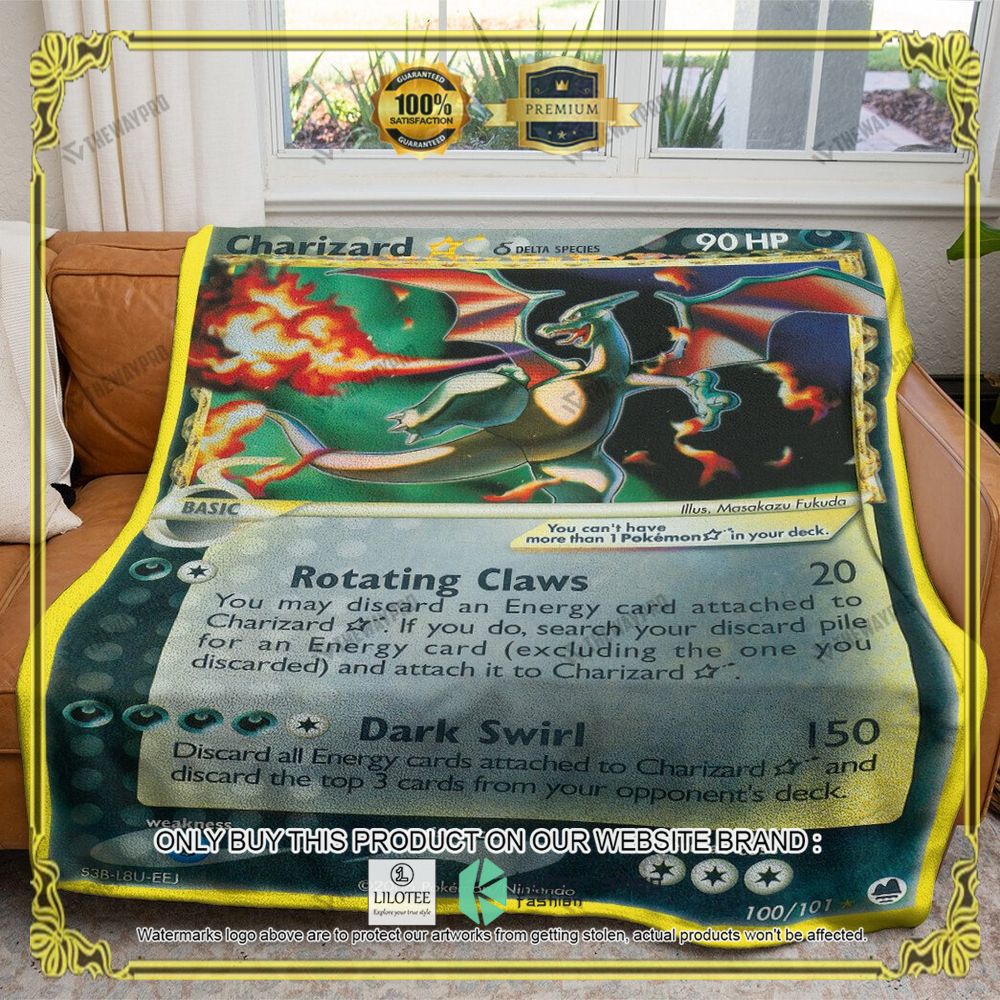 Charizard Star Gold Star Dragon Frontiers Anime Pokemon Blanket - LIMITED EDITION 4