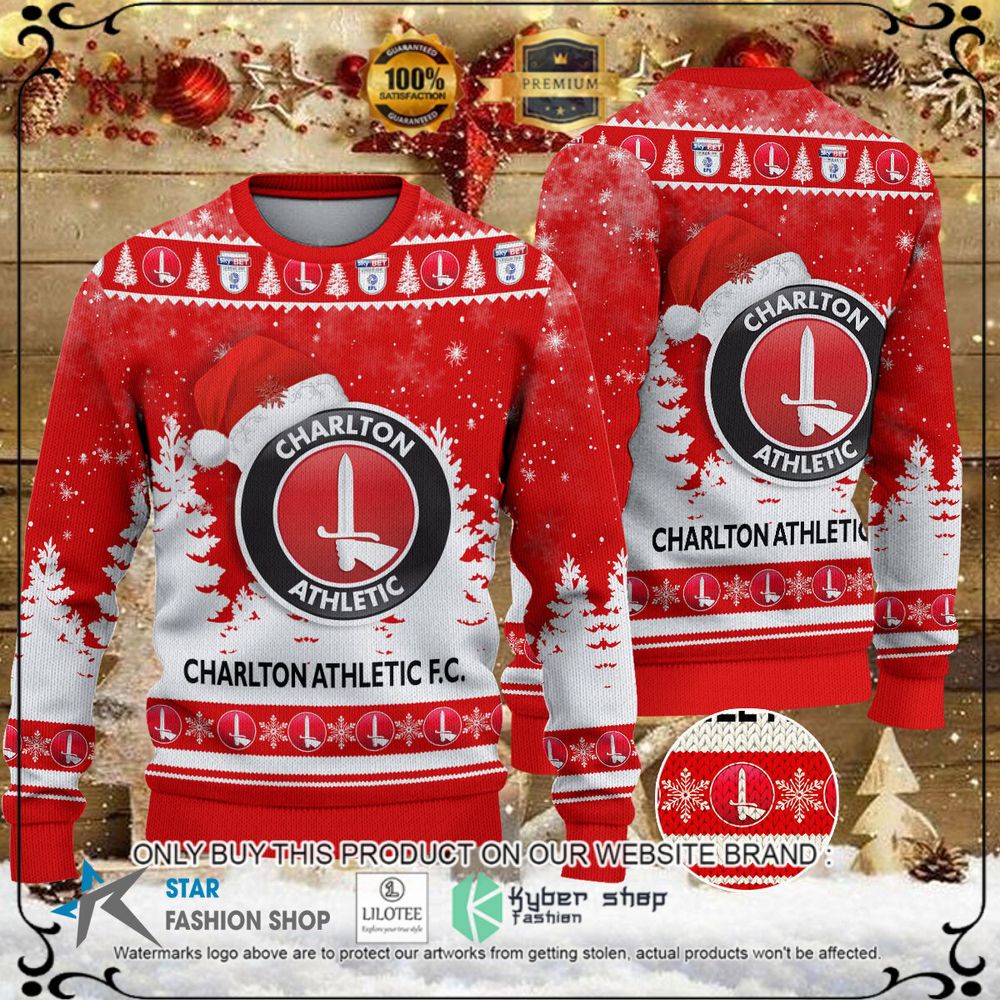 charlton athletic f c red white christmas sweater 1 83489