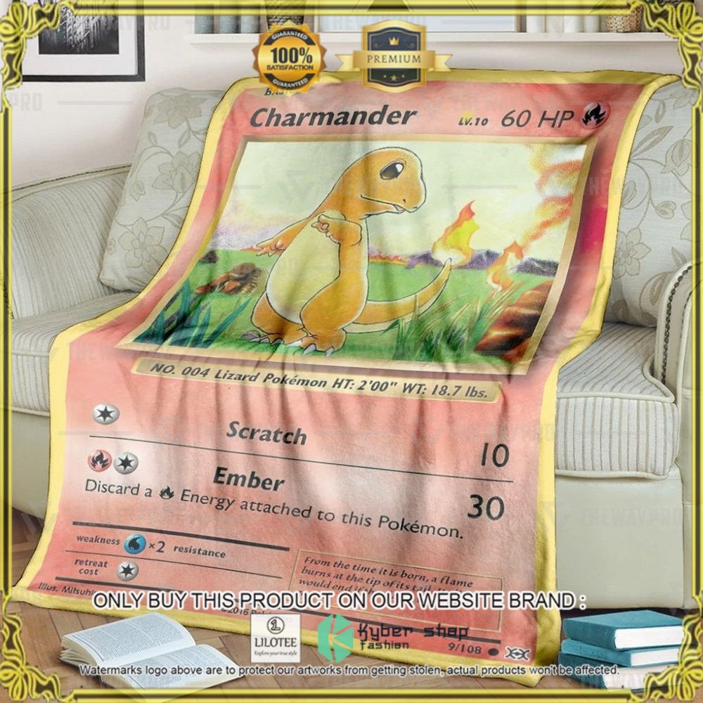 Charmander Custom Pokemon Soft Blanket - LIMITED EDITION 8