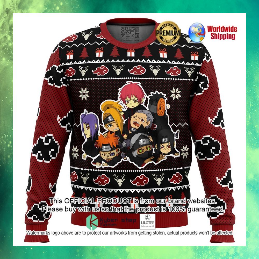 chibi akatsuki naruto anime christmas sweater 1 631