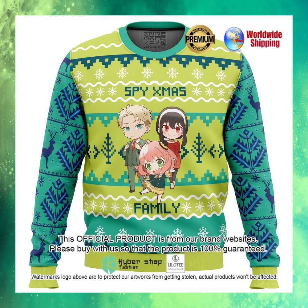 chibi spy x family anime christmas sweater 1 888