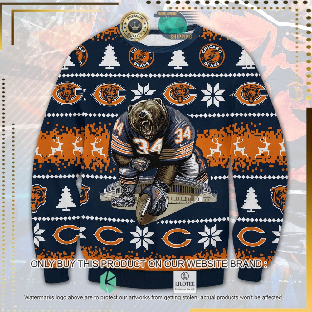chicago bears mascot ugly sweater 1 2527