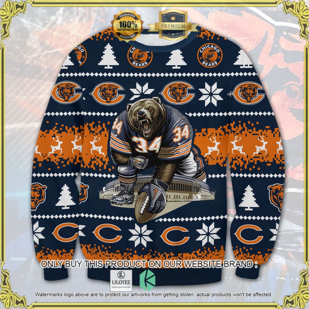 chicago bears mascot ugly sweater 1 75578