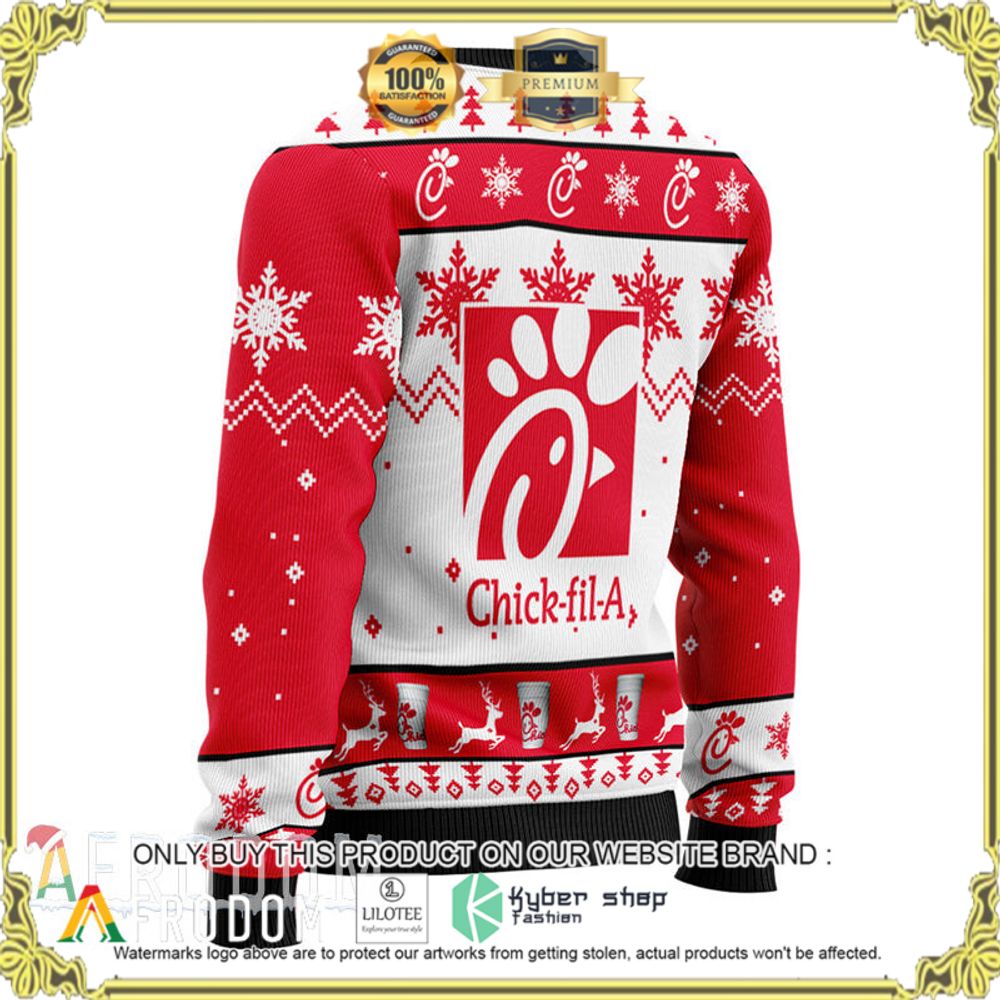 chick fil a red white christmas sweater 1 27627