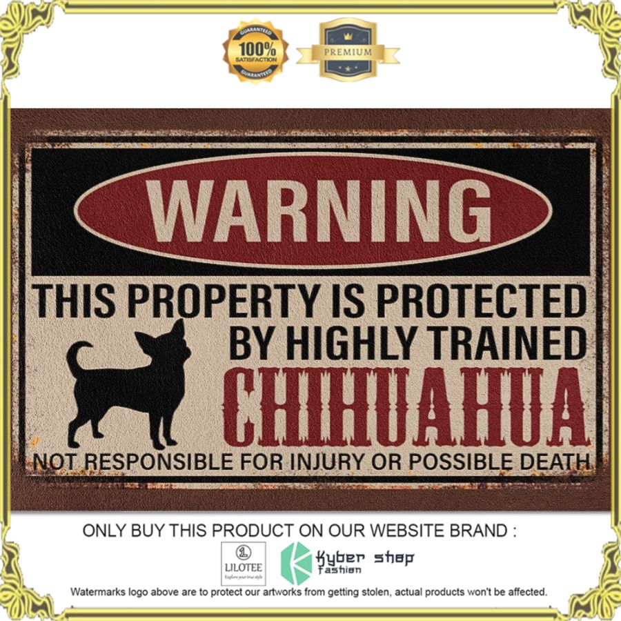 chihuahua warning warning this property is protected doormat 1 54149