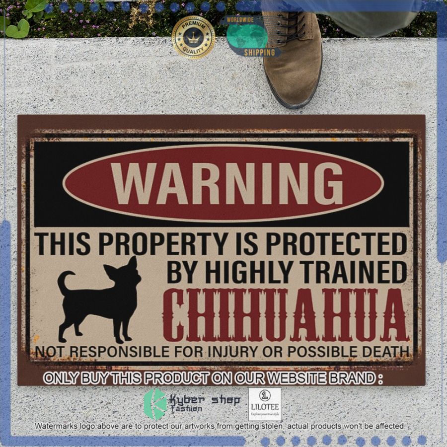 chihuahua warning warning this property is protected doormat 1 62204