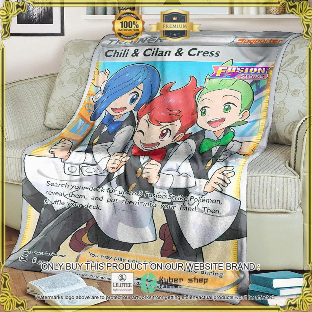 Chili and Cilan and Cress Trainer Custom Pokemon Soft Blanket - LIMITED EDITION 7