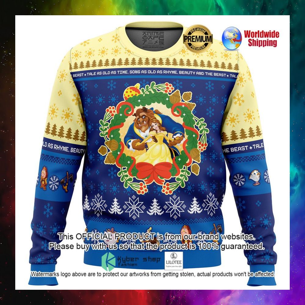 christmas beauty and the beast disney christmas sweater 1 469