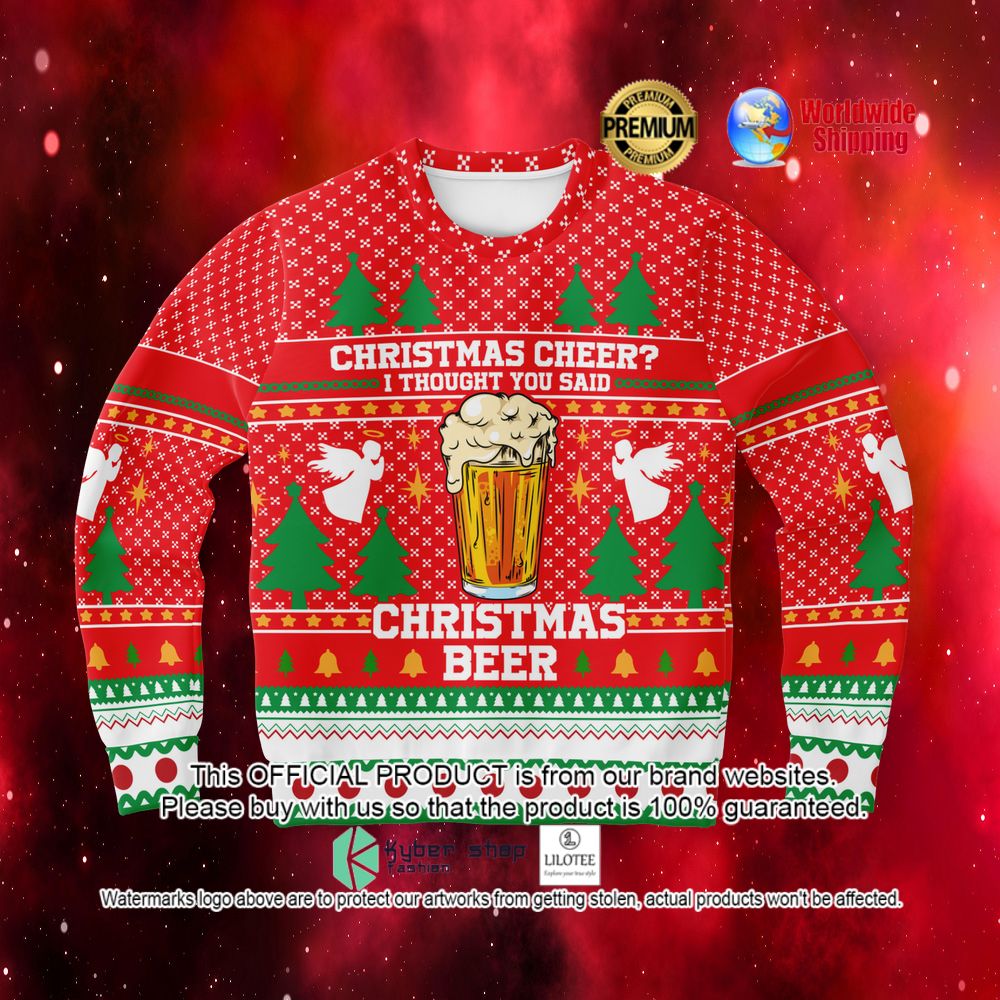 christmas cheer i thought you sad christmas beer sweater 1 985