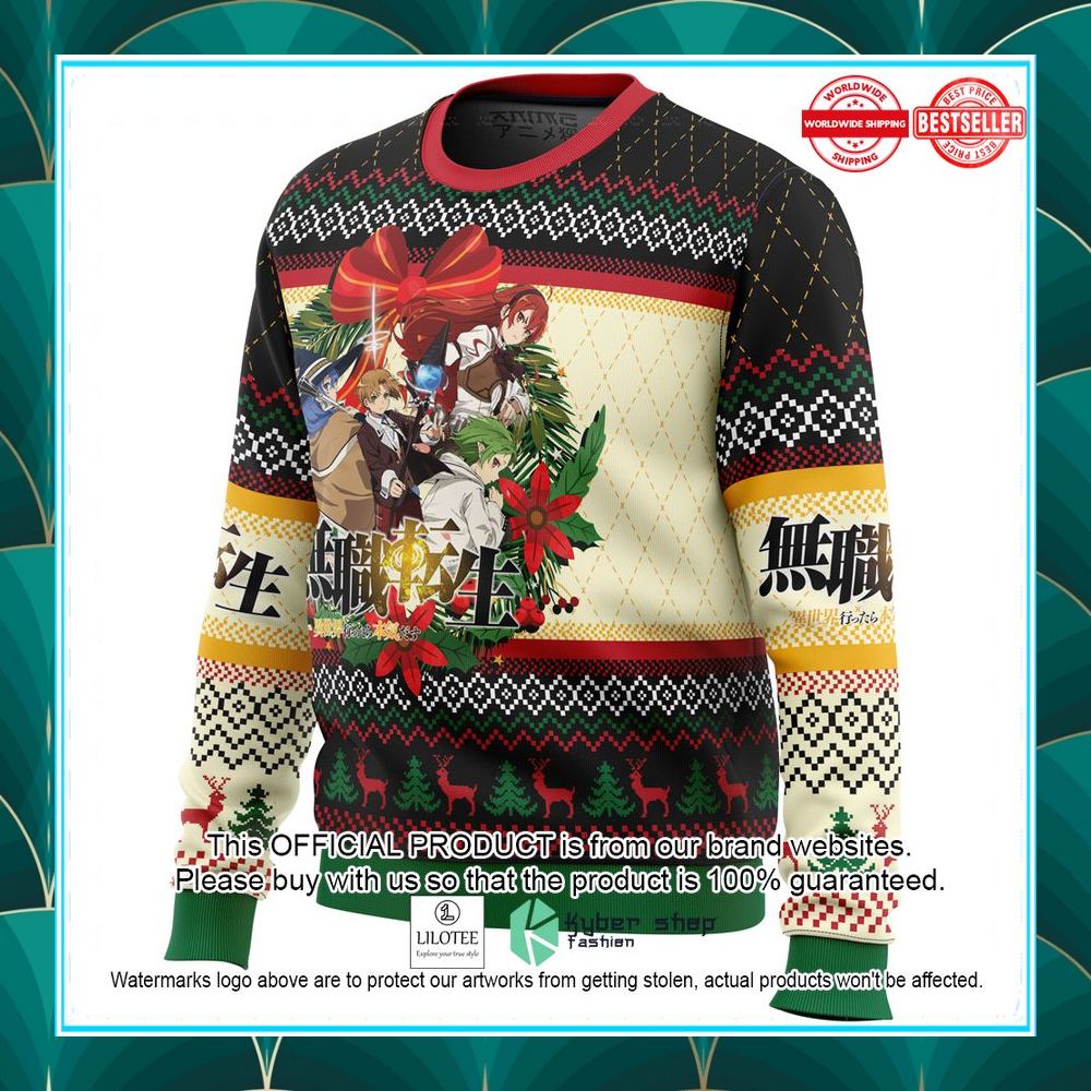 christmas is here mushoku tensei jobless reincarnation christmas sweater 3 378