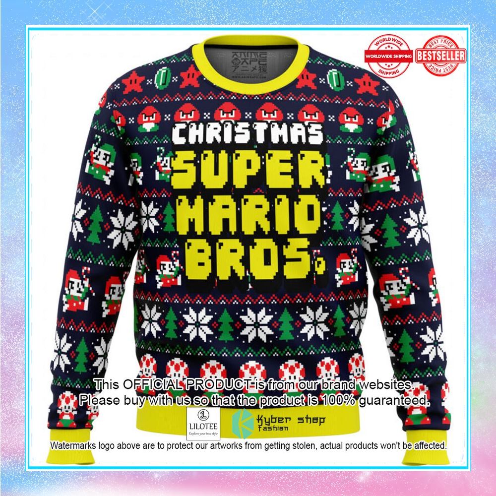 christmas super mario bros christmas sweater 1 394