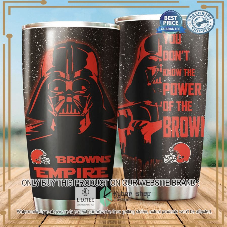 cleveland browns stars wars you dont know the power tumbler 1 79428