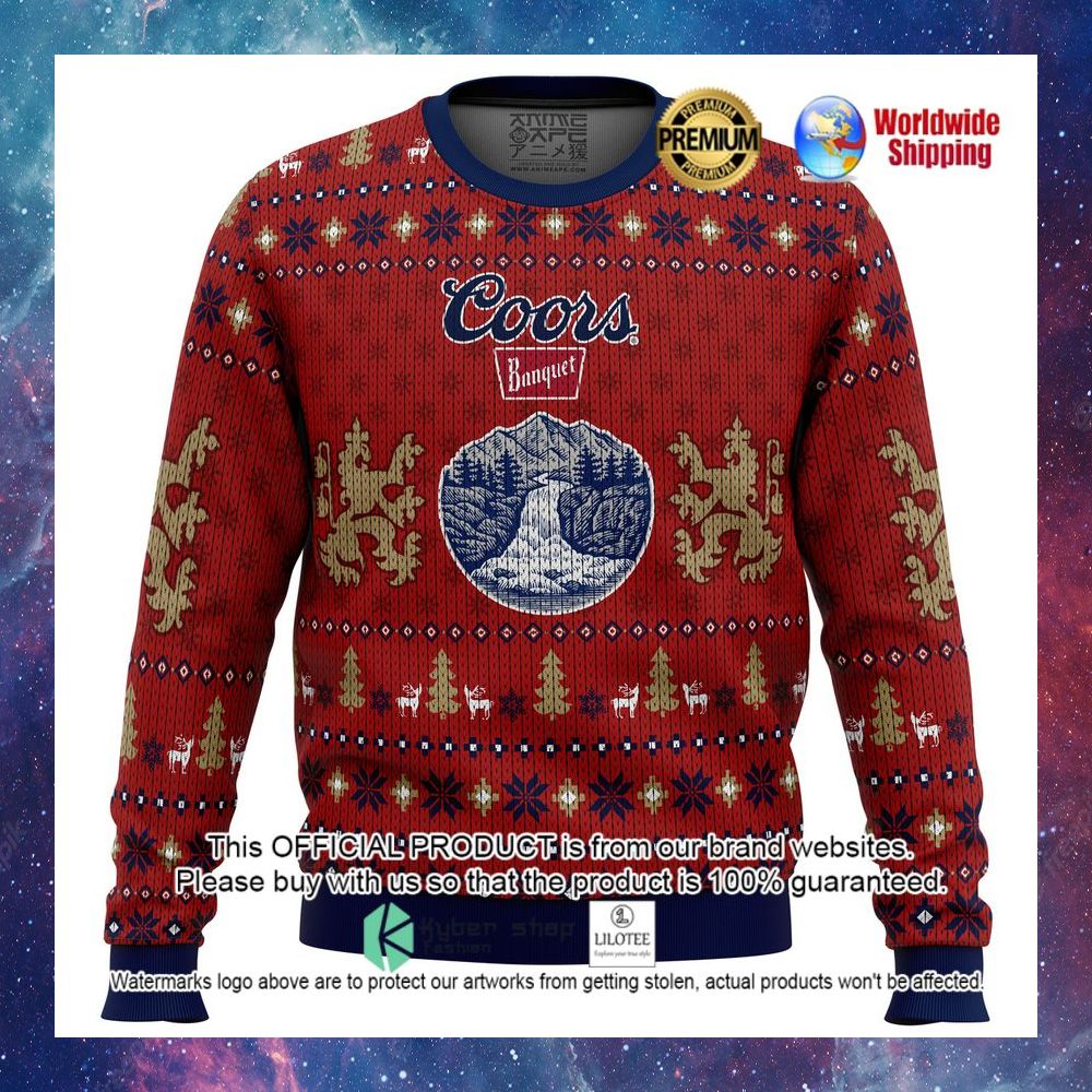 coors banquet red christmas sweater 1 223
