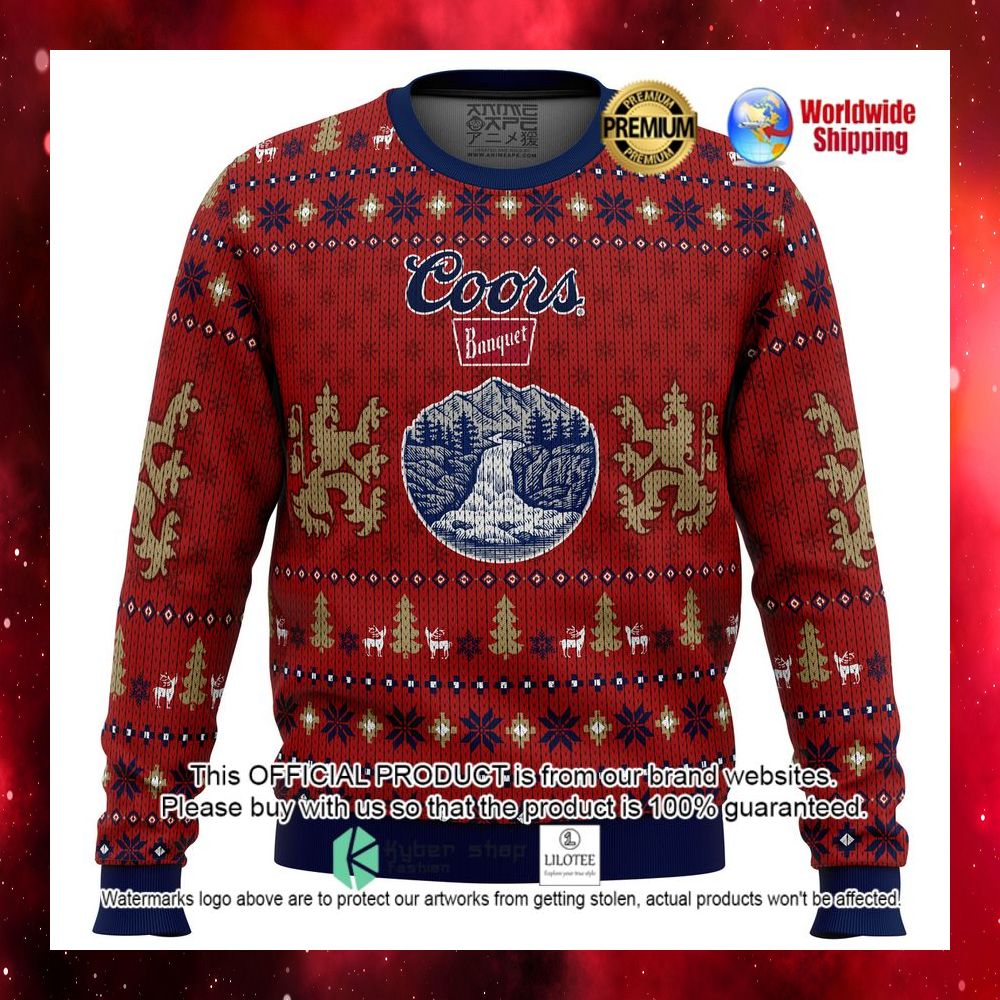coors banquet red christmas sweater 1 458