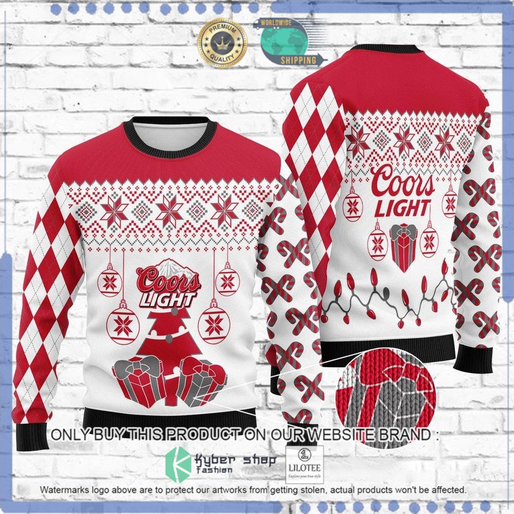 coors light beer red white christmas sweater 1 48804