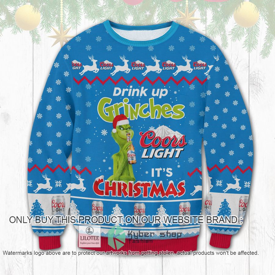 Coors Light Drink Up Grinches Christmas Sweater, Sweatshirt 9