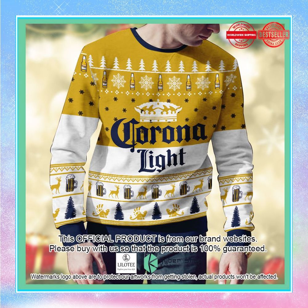 coors light white yellow chirstmas sweater 2 636