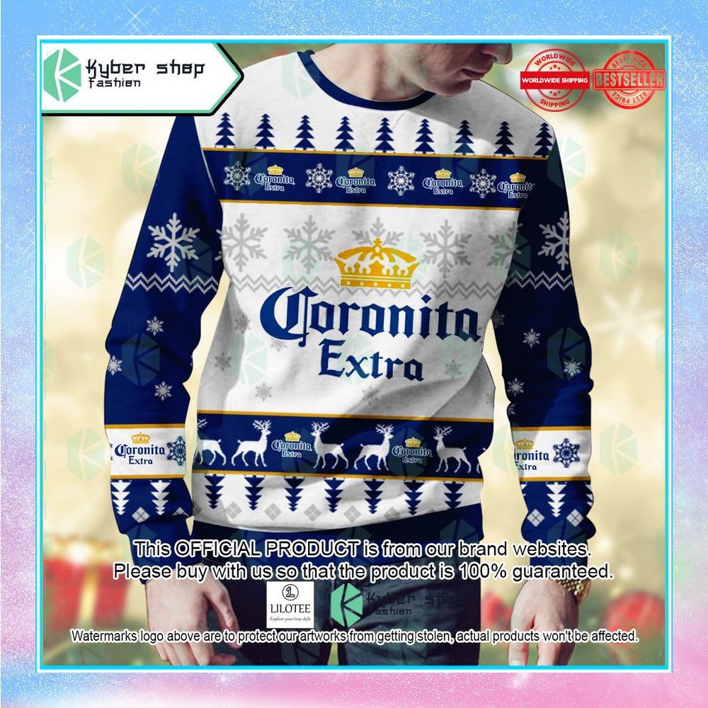 corona extra coronita christmas sweater 2 367
